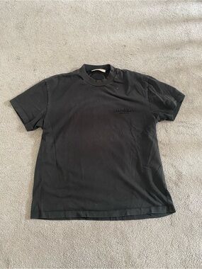 Essentials Black Short Sleeve Embroidered Logo Tee
